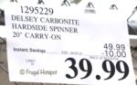 Delsey Carbonite Hardside Spinner 20 Carry-On Costco Sale price Delsey Carbonite Hardside Spinner 20 Carry-On Costco Sale price