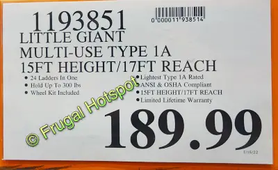 Little Giant Multi use Type 1A Ladder | Costco Price