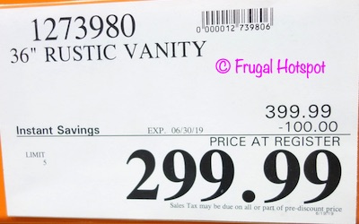 Northridge Home 36 Elbe Bathroom Vanity Costco Sale Price