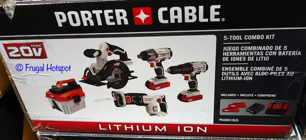 Porter Cable 5-Tool Combo Kit Costco: drill, impact driver, circular saw, reciprocating saw, and wet-dry vac