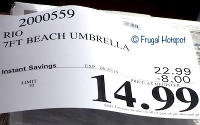 Rio Beach Sunblocking Umbrella Costco Sale Price
