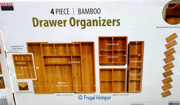 Seville Classics Bamboo Drawer Organizer 4-Piece Costco