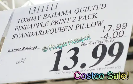 Tommy Bahama Home Enhanced Support Pillow Standard - Queen Size | Costco Sale Price