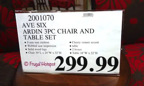 Avenue Six Ardin 3-Piece Chair + Table Set Costco Price