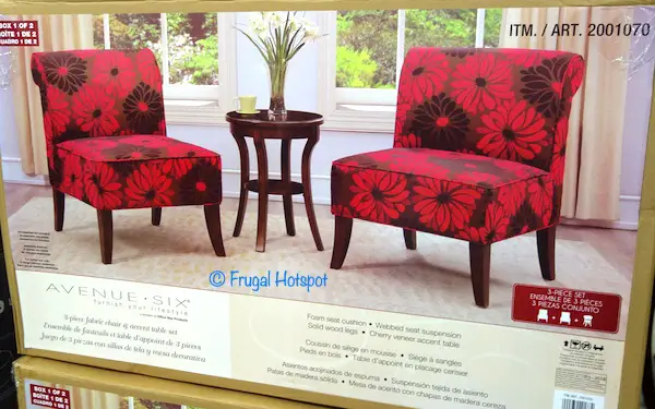 Avenue Six Ardin 3-Piece Chair + Table Set Costco