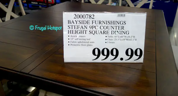 Bayside Furnishings Stefan 9-Piece Counter Height Dining Set Costco Price