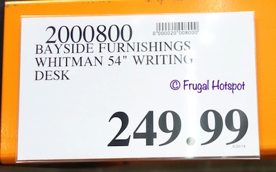 Bayside Furnishings Whitman 54" Writing Desk Costco Price