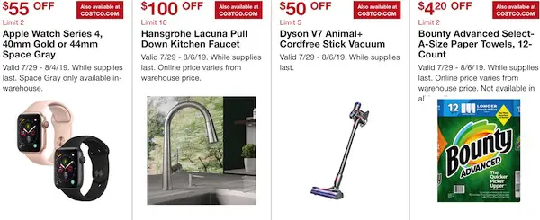 Costco Hot Buys July 2019: Apple Watch Series 4, Hansgrohe Lacuna Kitchen Faucet, Dyson V7 Cordfree Vacuum, Bounty paper towels