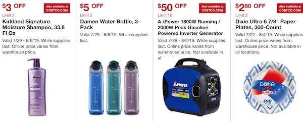 Costco Hot Buys July 2019: Kirkland Signature Shampoo, Damen water bottle, A ipower Generator, Dixie paper plates