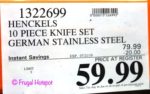 Henckels Elan Forged Knife Set Costco Sale Price
