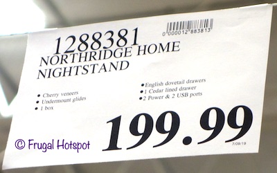 Northridge Home Conner Nightstand Costco Price