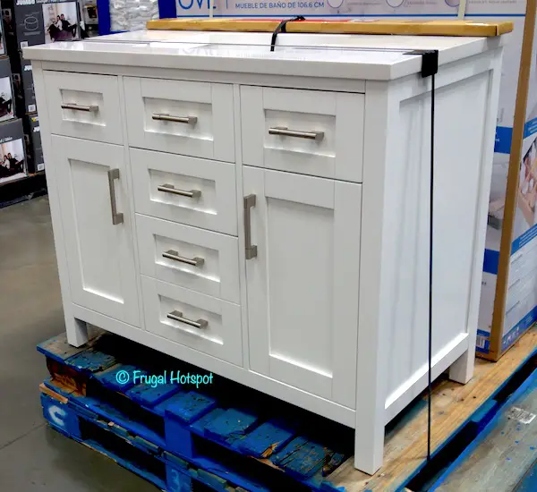 Ove 42 White Bathroom Vanity Costco Display