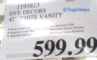 Ove 42 White Bathroom Vanity Costco Price