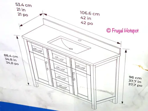 Ove 42 White Bathroom Vanity Dimensions Costco