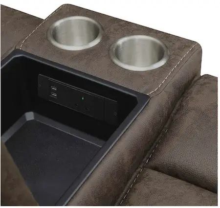 Parker Power Reclining Sectional Cup Holder Costco