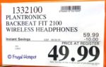 Plantronics BackBeat FIT 2100 Wireless Sport Earbuds Costco Sale Price