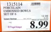 Porcelain Embossed Bowls Costco Sale Price