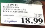 Rubbermaid Press & Lock Food Storage 24-Piece Costco Sale Price