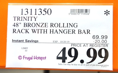 Trinity Rolling Garment Rack Costco Sale Price Trinity Rolling Garment Rack Costco Sale Price