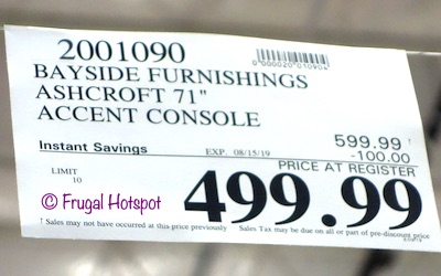 Bayside Furnishings Ashcroft Accent Console Costco Sale Price Bayside Furnishings Ashcroft Accent Console Costco Sale Price