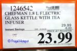 Chefman Cordless Glass Electric Kettle Costco Sale Price