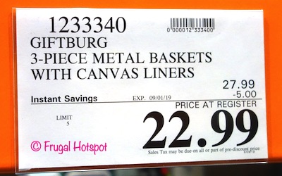 Giftburg 3-Piece Metal Wire Baskets Costco Sale Price