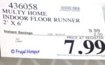 Multy Home Floor Runner 2 x 6 Costco Sale Price