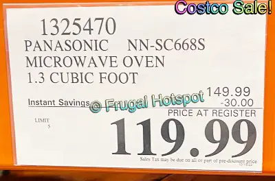 Panasonic Microwave Oven | Costco Sale Price 2022