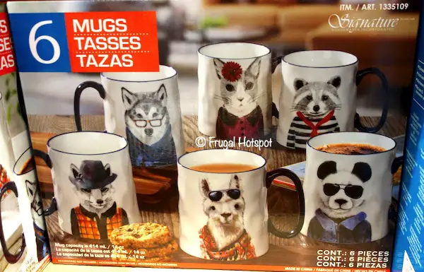 Signature Animal Mugs 6 Piece Costco
