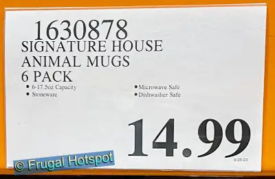 Signature Housewares Incorporated Animal Mugs | Costco Price | Item 1630878
