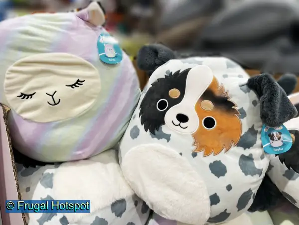 Squishmallows Yareli llama and Raylor dog at Costco