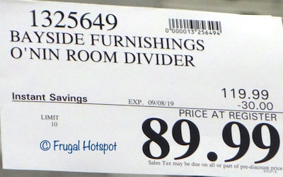 Bayside Furnishings O'nin Room Divider Costco Sale Price Bayside Furnishings O'nin Room Divider Costco Sale Price