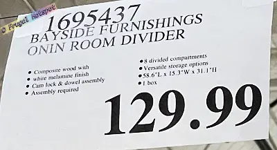 Bayside Furnishings O'nin Room Divider by Whalen | Costco Price | Item 1695437