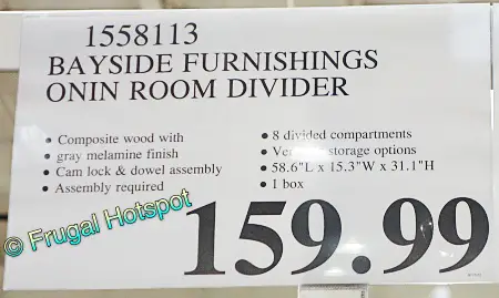 Bayside Furnishings O'nin Room Divider by Whalen | Costco Price
