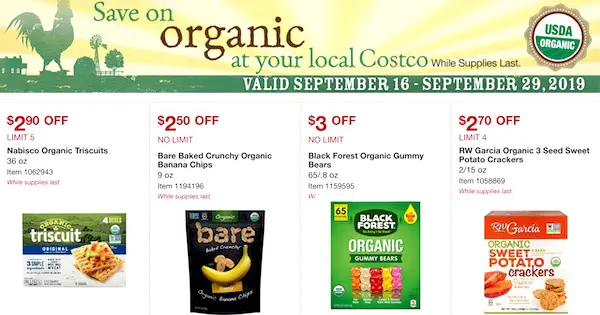 Costco ORGANIC Coupon Book September 2019 Page 1