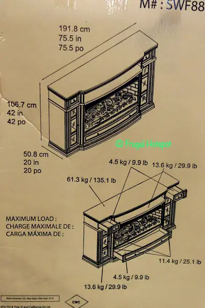 Klamath 75 Fireplace Mantle Dimensions Costco