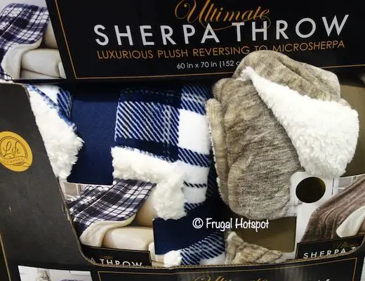 Life Comfort Ultimate Sherpa Throw Blue or Brown Costco