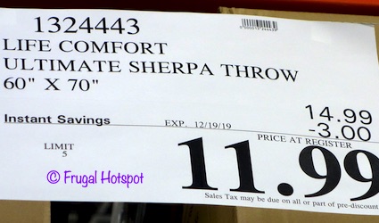 Life Comfort Ultimate Sherpa Throw Costco Sale Price