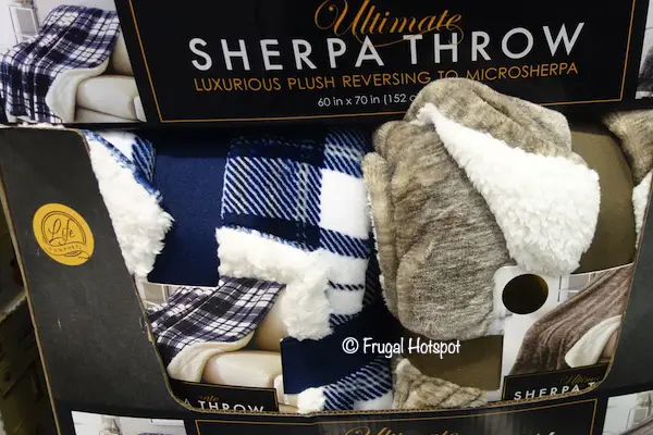 Life Comfort Ultimate Sherpa Throw Blue or Brown Costco