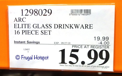 Luminarc Elite Glass Drinkware Costco Sale Price