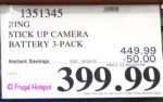 Ring Stick Up Camera Battery 3-Pack Costco Sale Price