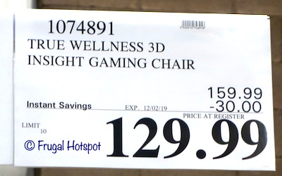 True Innovations DPS 3D Insight Gaming Chair Costco Sale Price