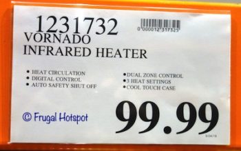 Vornado IR405 Dual Zone Infrared Heater Costco Price