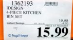 iDesign Kitchen Bin 4-Piece Set Costco Sale Price
