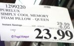 pureLUX Gel Memory Foam Simply Cool Pillow Queen Size Costco Sale Price pureLUX Gel Memory Foam Simply Cool Pillow Queen Size Costco Sale Price