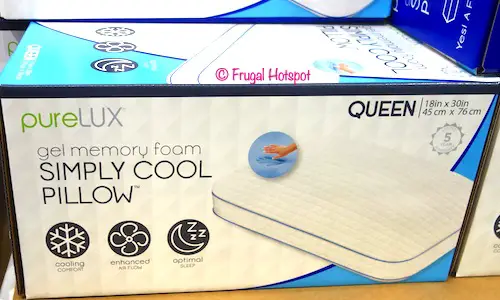 pureLUX Gel Memory Foam Simply Cool Pillow Queen Size Costco