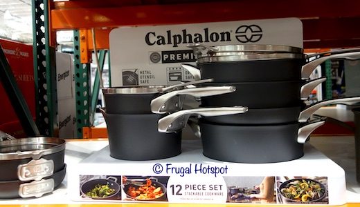 Calphalon Premier Hard Anodized Nonstick Space-Saving 12-Piece Cookware Costco Display