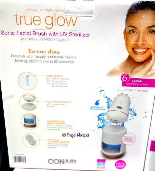 Conair True Glow Sonic Facial Brush with UV Sterilizer Costco
