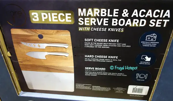 Core Kitchen Marble & Acacia Cheese Serve Board Set Costco