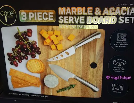 Core Kitchen Marble & Acacia Cheese Serve Board Set Costco